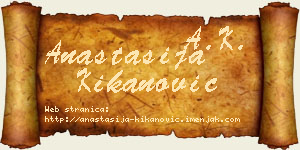 Anastasija Kikanović vizit kartica